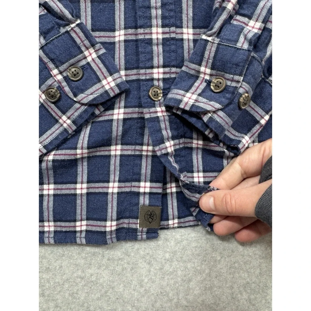 Banana Republic Shirt Mens Medium‎ Blue Plaid Luxe Flannel Preppy Casual Outdoor
